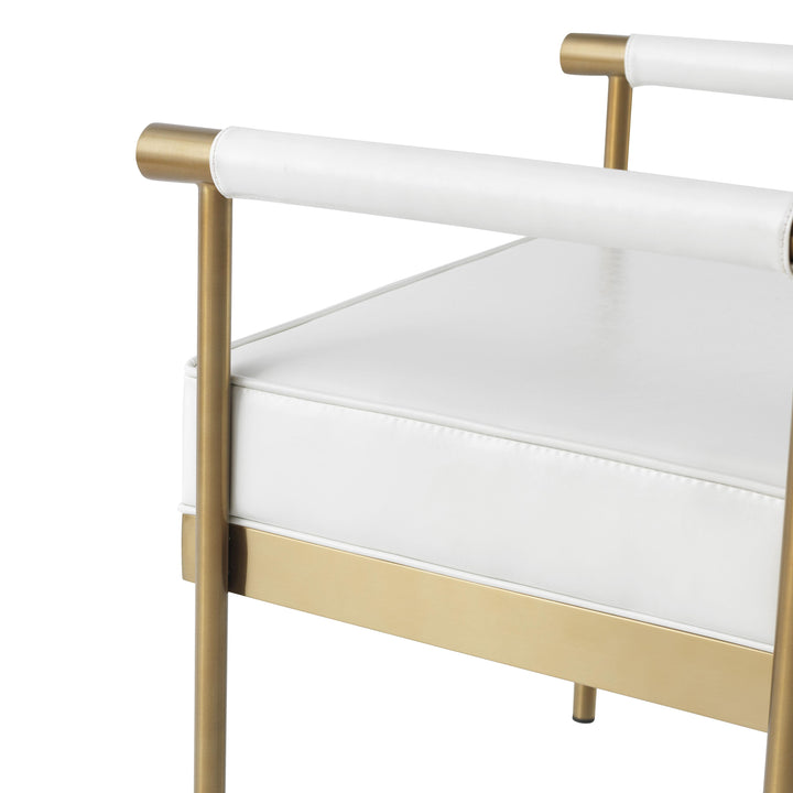 American Home Furniture | TOV Furniture - Diva White Vegan Leather Bench