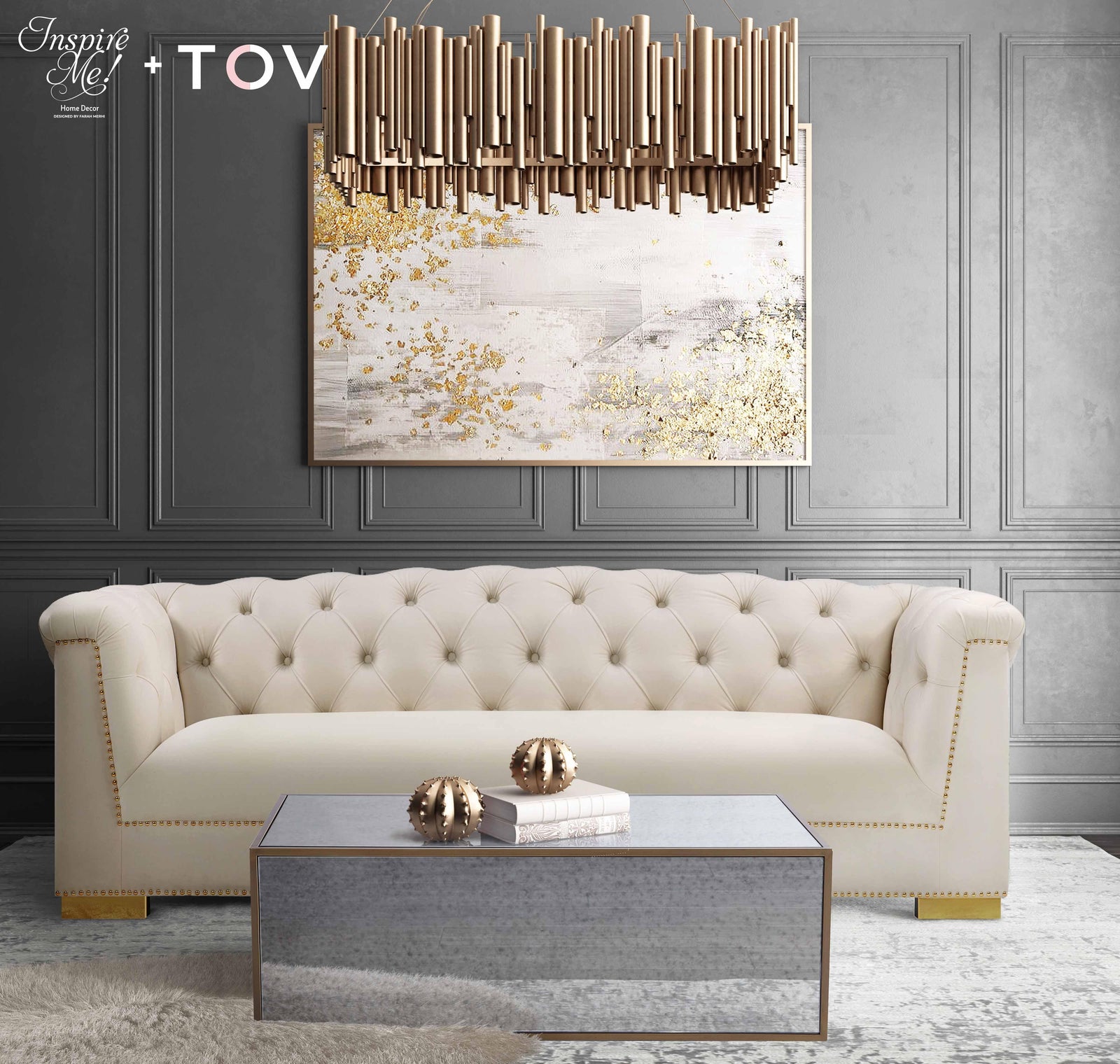 TOV Furniture Lana Mirrored Coffee Table COFFEE TABLES