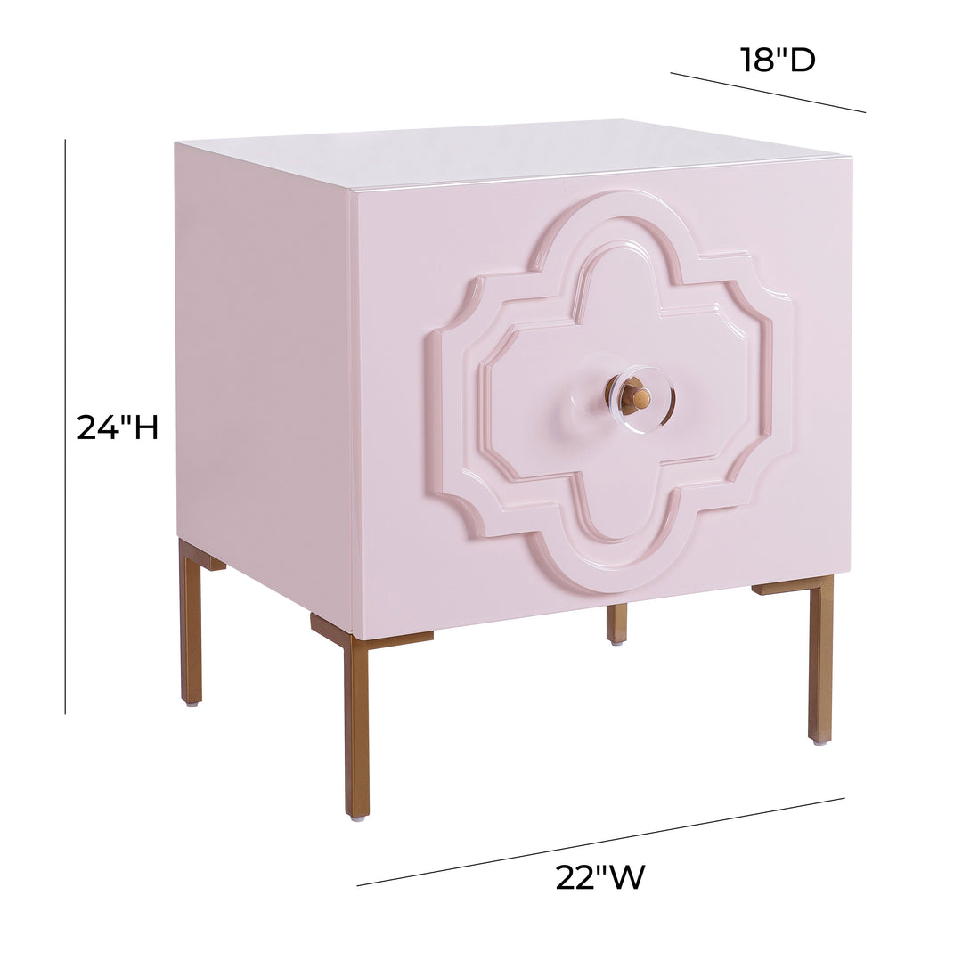 American Home Furniture | TOV Furniture - Anna Pink Lacquer Side Table