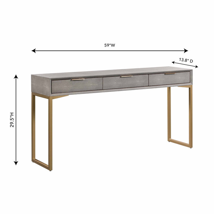 TOV Furniture Pesce Shagreen Console Table CONSOLE TABLES
