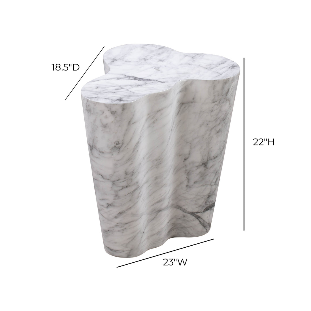TOV Furniture Slab Marble Tall Side Table OUTDOOR ACCENT TABLES