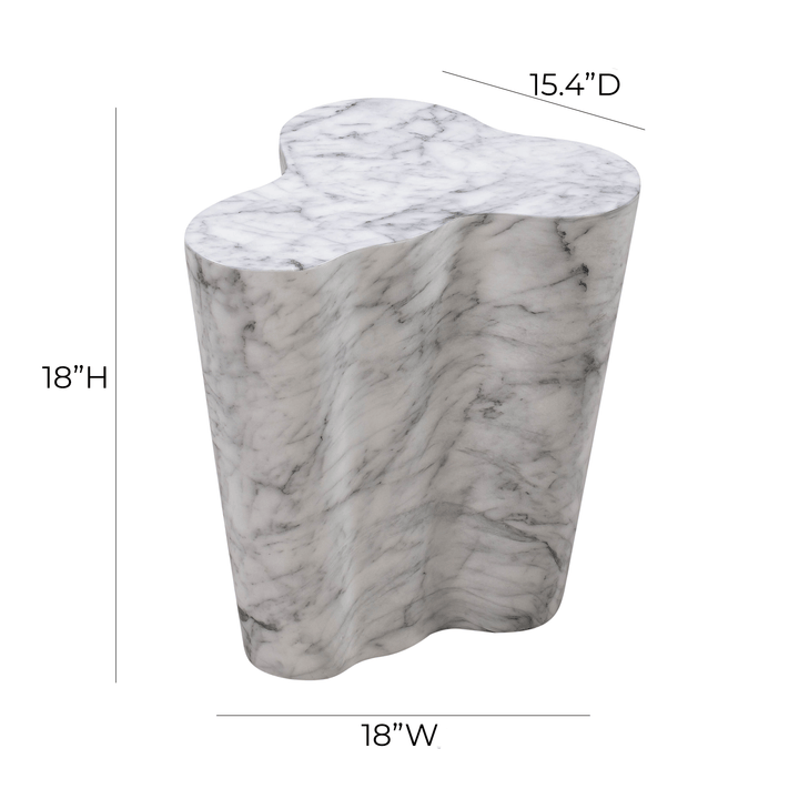 TOV Furniture Slab Marble Short Side Table OUTDOOR ACCENT TABLES