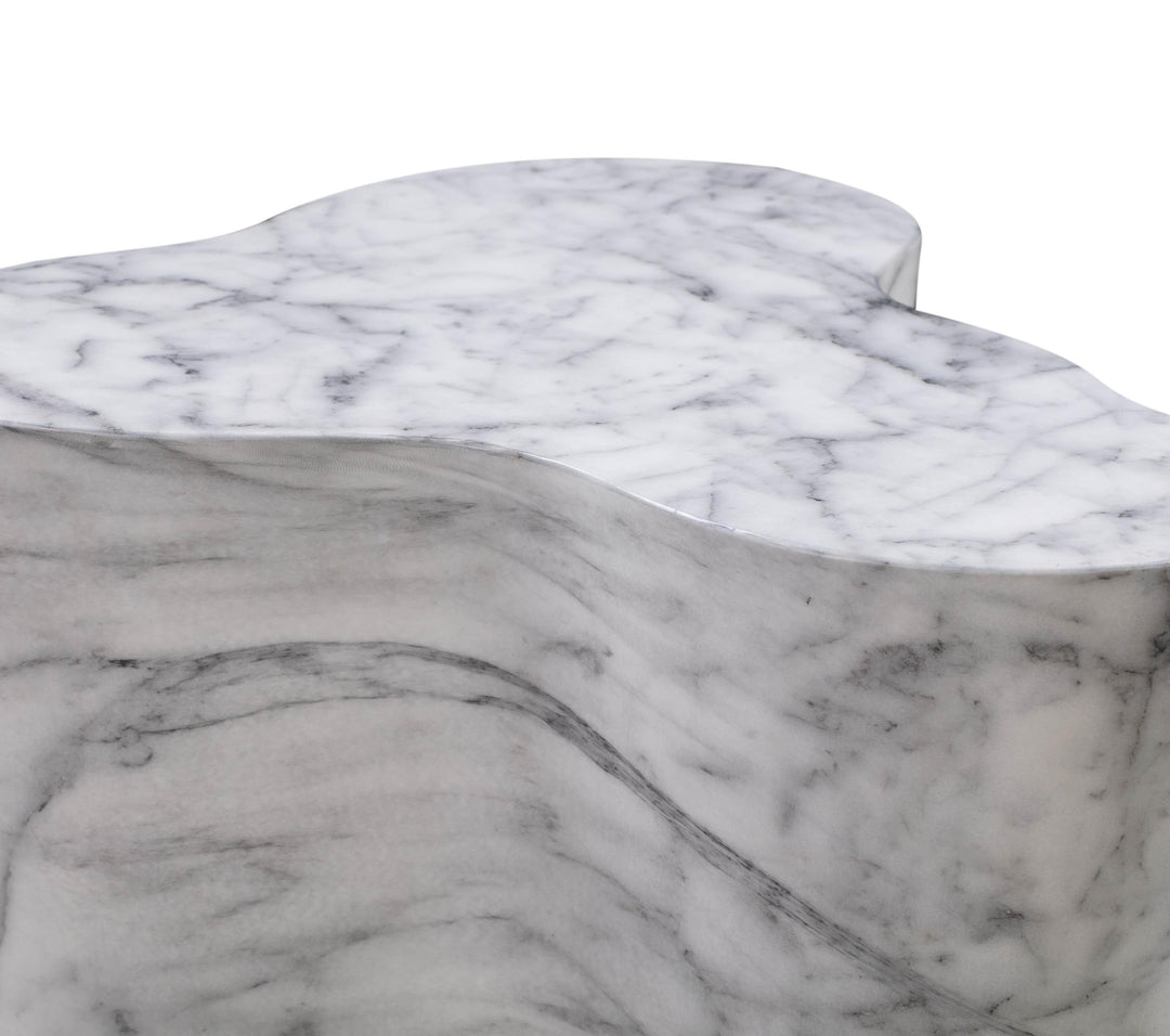 TOV Furniture Slab Marble Short Side Table OUTDOOR ACCENT TABLES