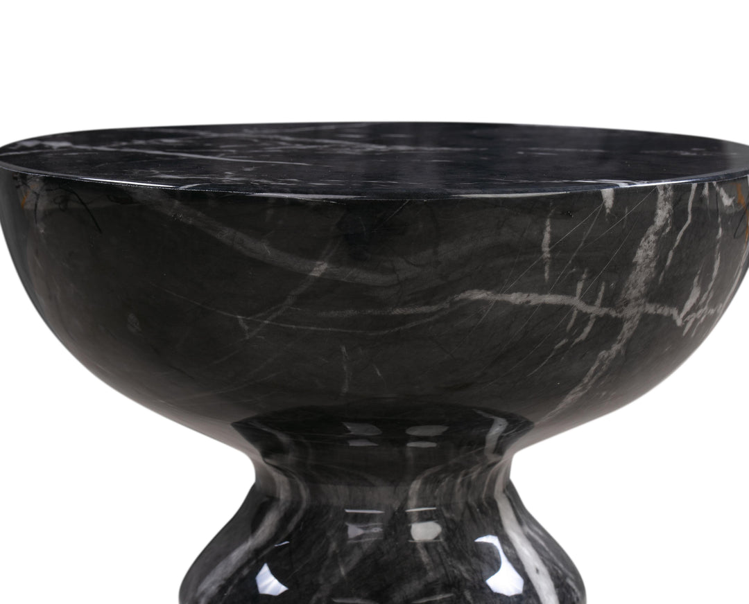 TOV Furniture Rue Black Marble Side Table OUTDOOR ACCENT TABLES