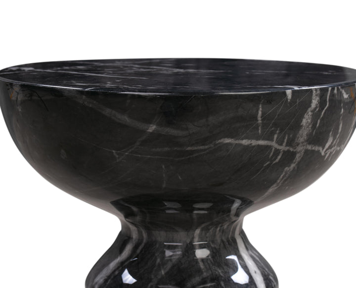 TOV Furniture Rue Black Marble Side Table OUTDOOR ACCENT TABLES