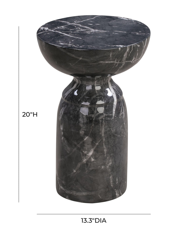 TOV Furniture Rue Black Marble Side Table OUTDOOR ACCENT TABLES