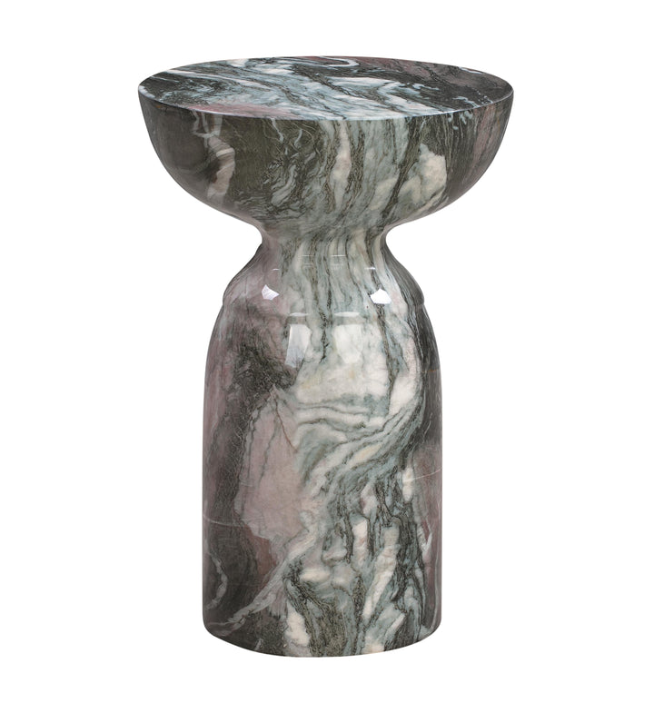 TOV Furniture Rue Grey and Blush Marble Side Table OUTDOOR ACCENT TABLES