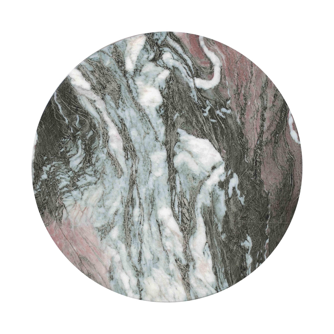 TOV Furniture Rue Grey and Blush Marble Side Table OUTDOOR ACCENT TABLES