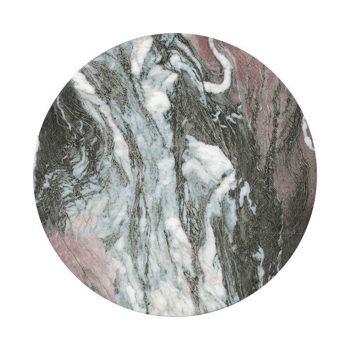 TOV Furniture Rue Grey and Blush Marble Side Table OUTDOOR ACCENT TABLES