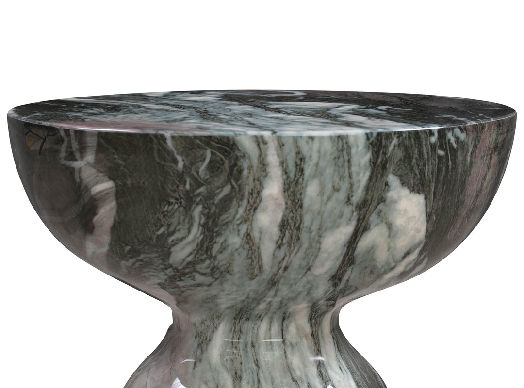 TOV Furniture Rue Grey and Blush Marble Side Table OUTDOOR ACCENT TABLES