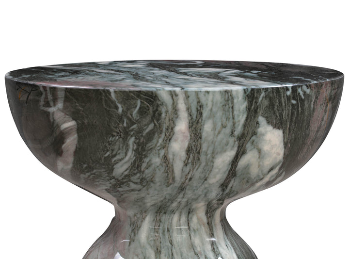 TOV Furniture Rue Grey and Blush Marble Side Table OUTDOOR ACCENT TABLES