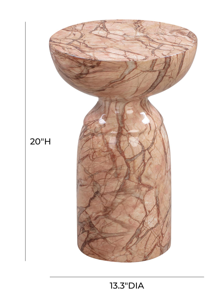 TOV Furniture Rue Sunset Marble Side Table OUTDOOR ACCENT TABLES