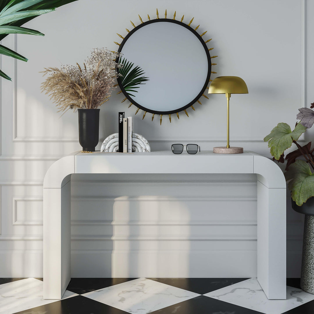 TOV Furniture Hump White Console Table CONSOLE TABLES