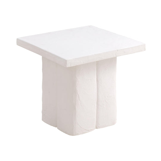TOV Furniture Kayla White Concrete Side Table OUTDOOR ACCENT TABLES