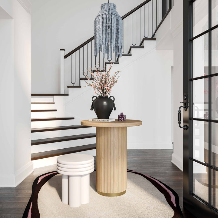 TOV Furniture Chelsea Natural Oak Wood Entry Table CONSOLE TABLES