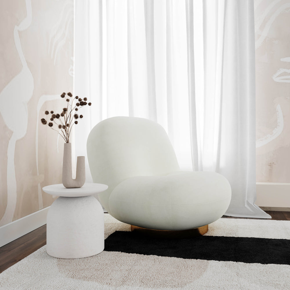American Home Furniture | TOV Furniture - Aloe White Concrete Side Table