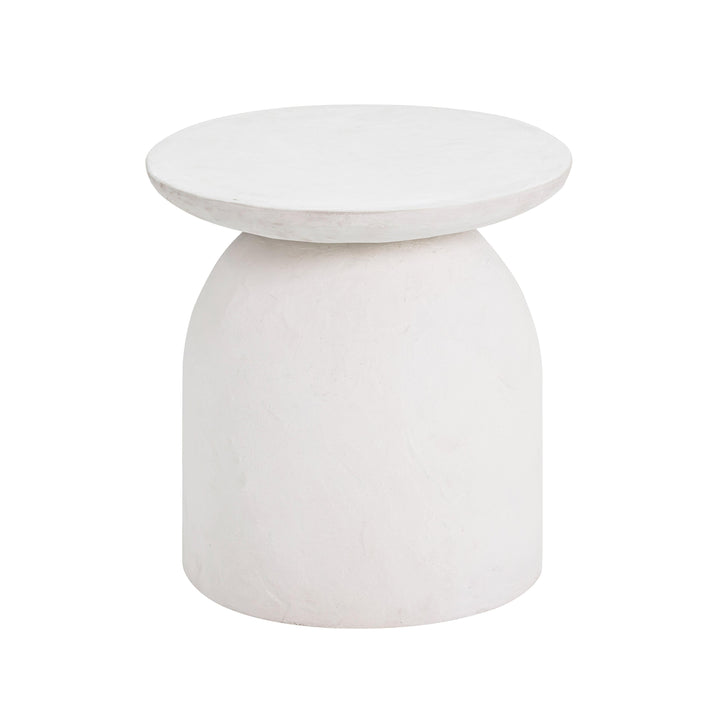 TOV Furniture Aloe White Concrete Side Table OUTDOOR ACCENT TABLES