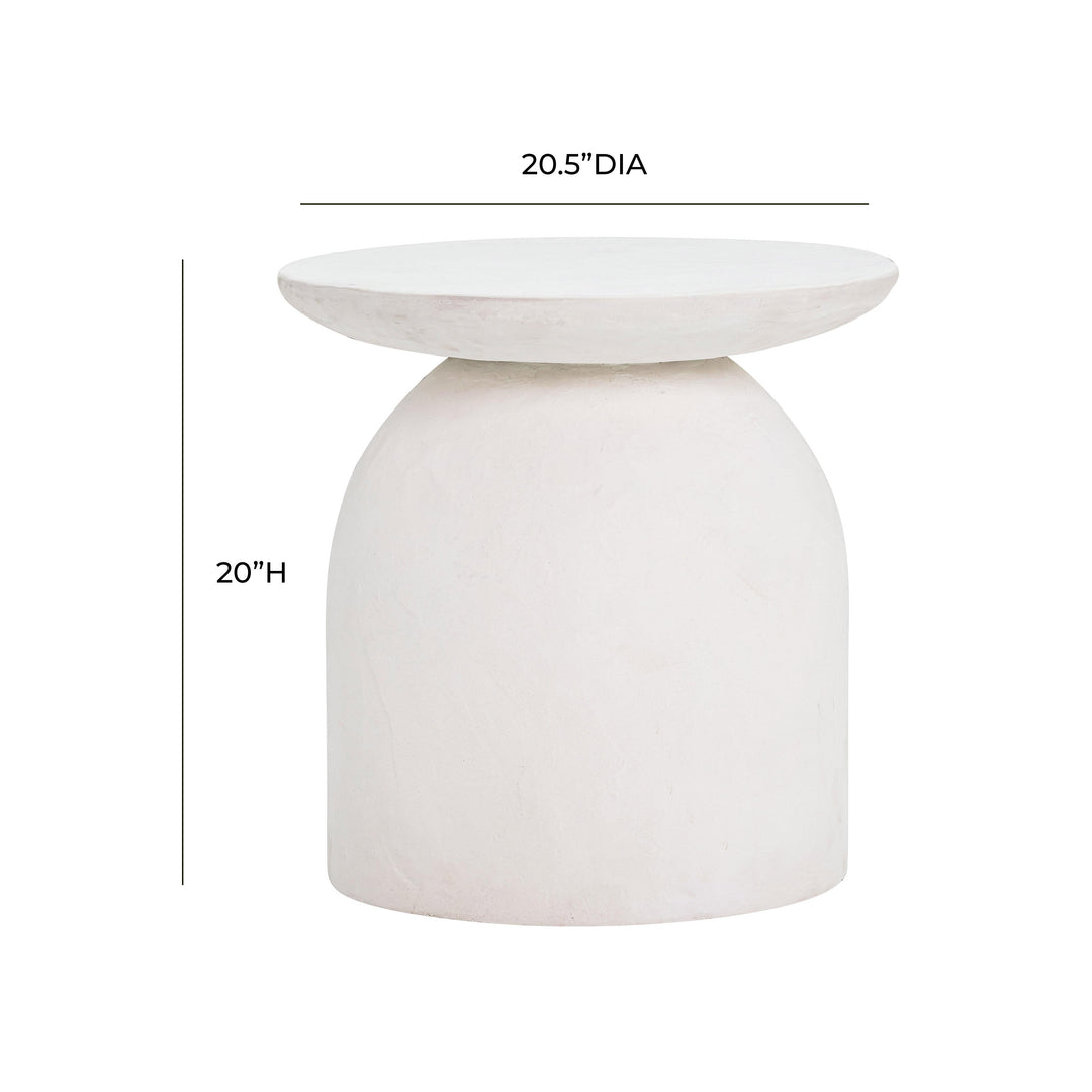 TOV Furniture Aloe White Concrete Side Table OUTDOOR ACCENT TABLES