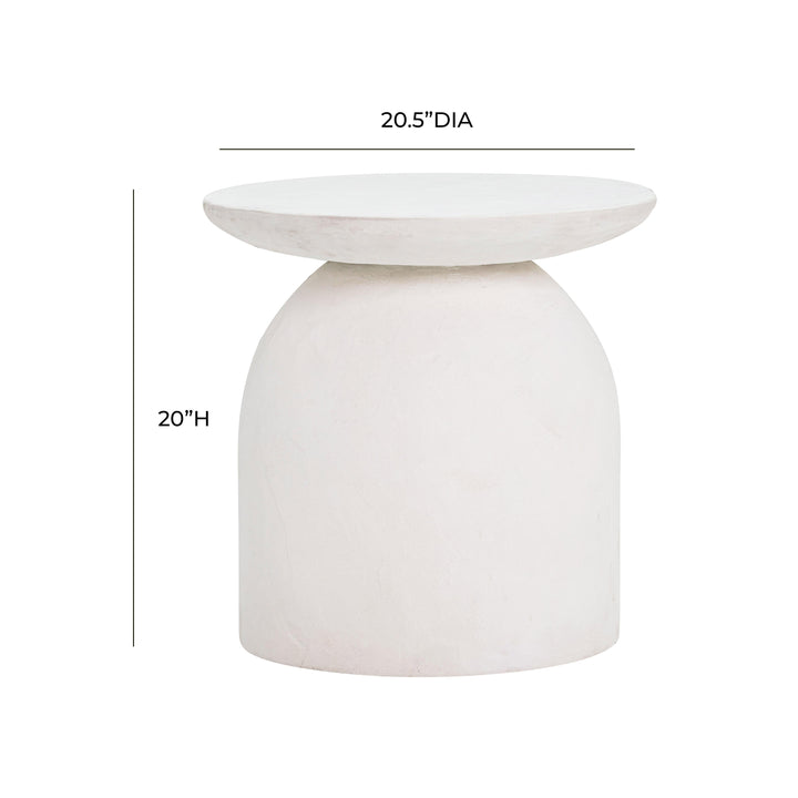 TOV Furniture Aloe White Concrete Side Table OUTDOOR ACCENT TABLES