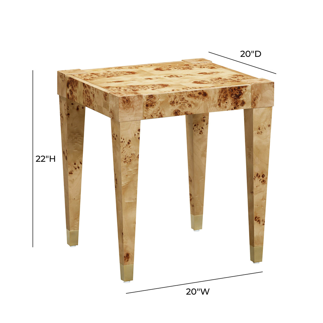 TOV Furniture Brandyss Natural Burl End Table ACCENT TABLES