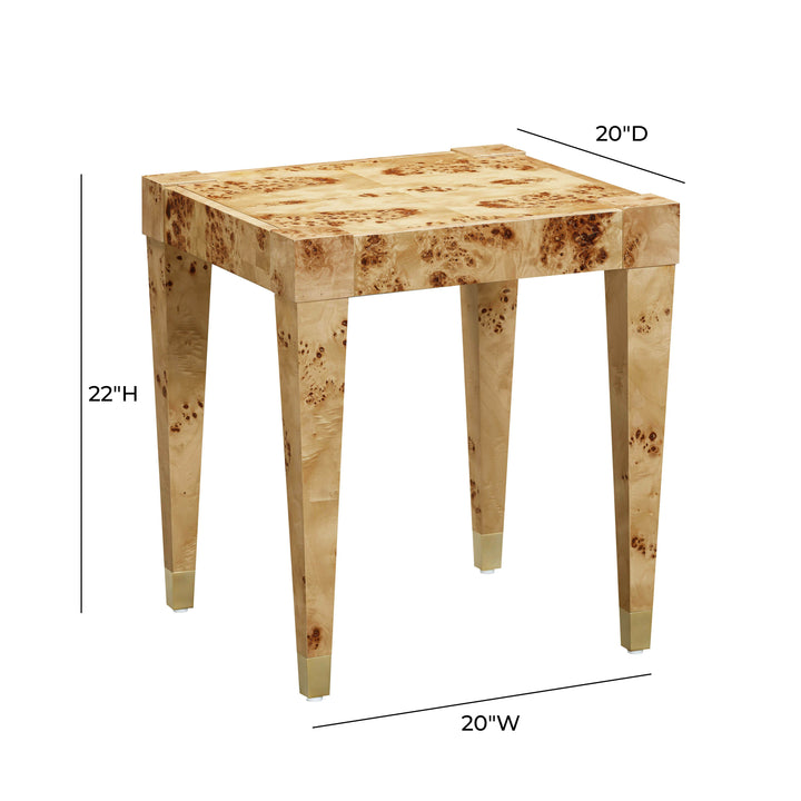 TOV Furniture Brandyss Natural Burl End Table ACCENT TABLES