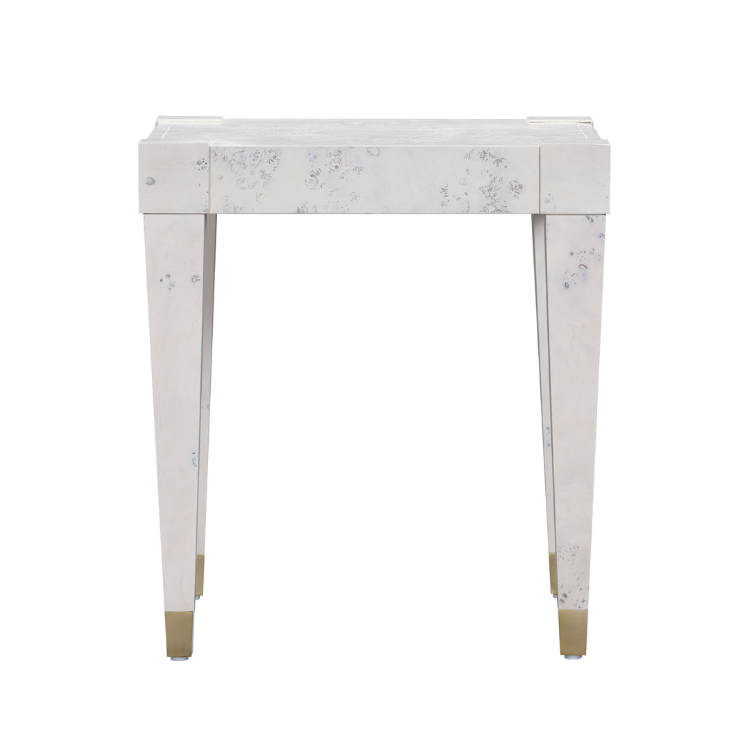 TOV Furniture Brandyss White Burl End Table ACCENT TABLES