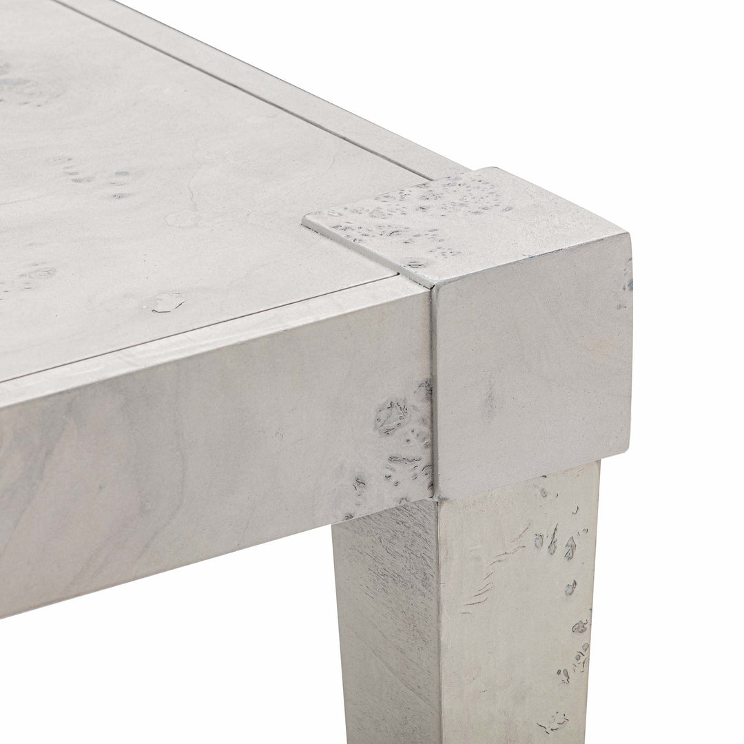 TOV Furniture Brandyss White Burl End Table ACCENT TABLES