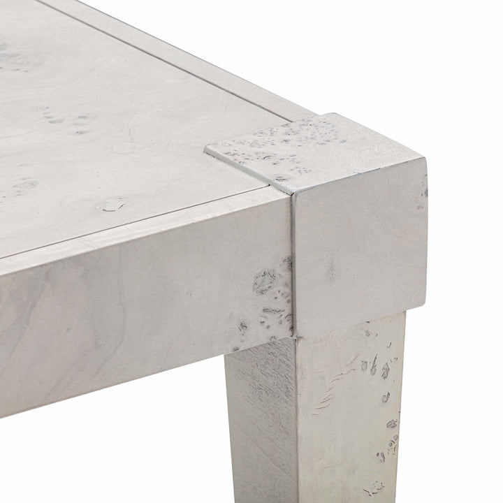 TOV Furniture Brandyss White Burl End Table ACCENT TABLES