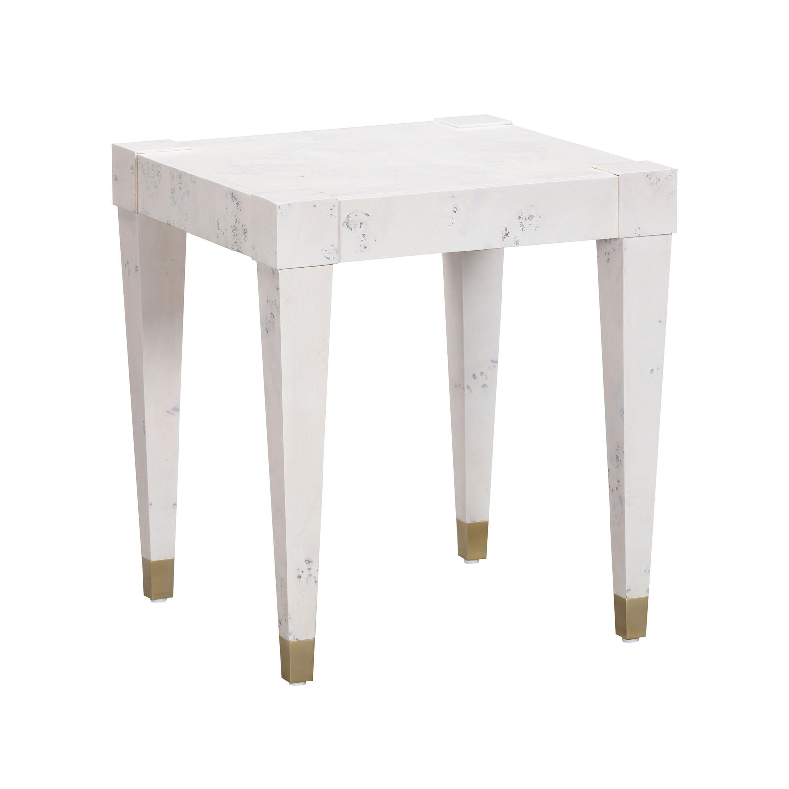 TOV Furniture Brandyss White Burl End Table ACCENT TABLES