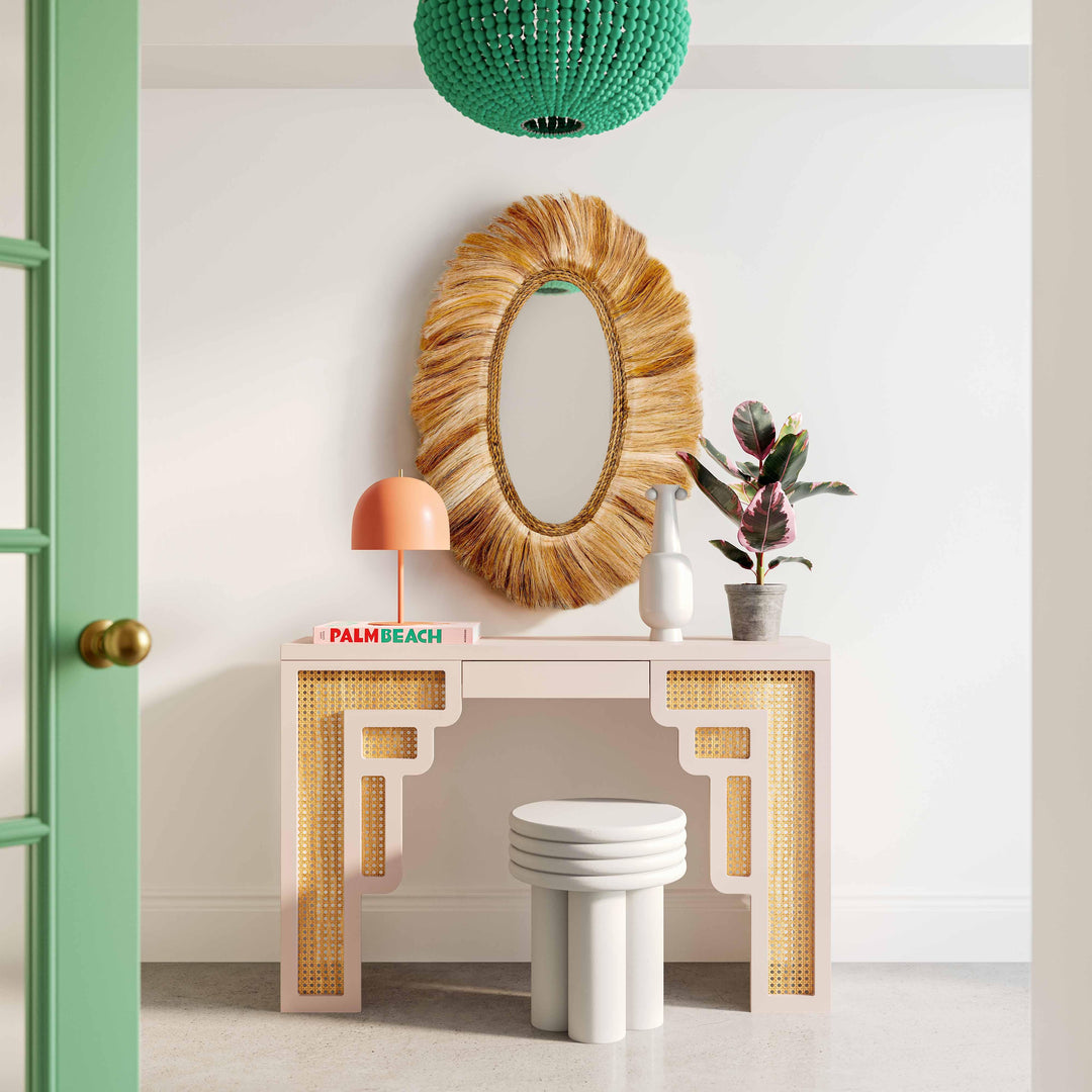 TOV Furniture Suzie Cream & Rattan Console Table CONSOLE TABLES