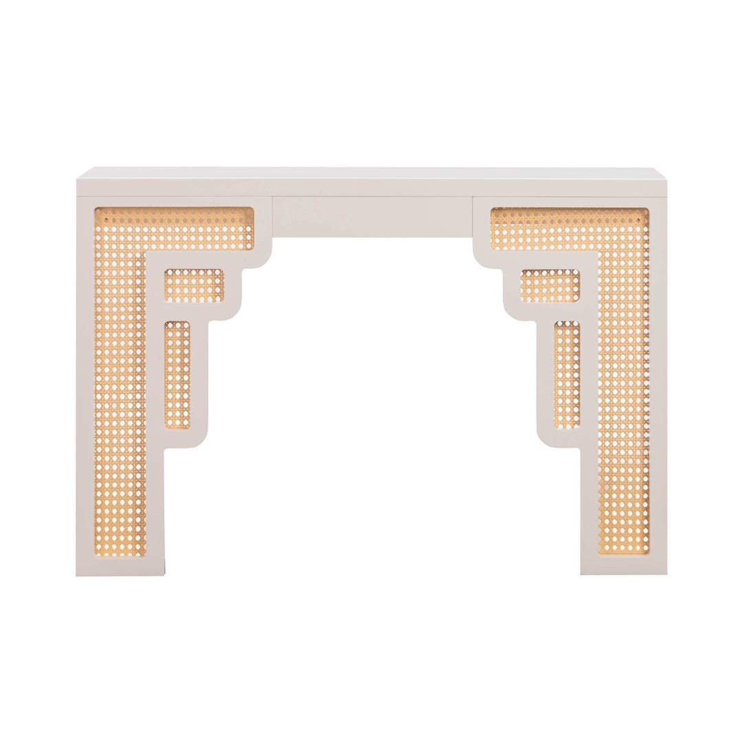 American Home Furniture | TOV Furniture - Suzie Cream & Rattan Console Table