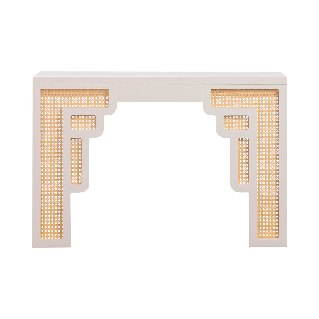 TOV Furniture Suzie Cream & Rattan Console Table CONSOLE TABLES