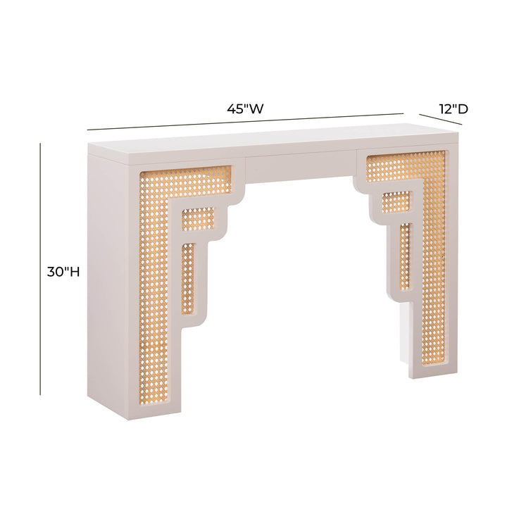 TOV Furniture Suzie Cream & Rattan Console Table CONSOLE TABLES