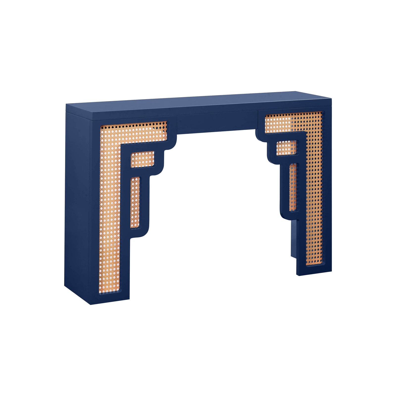 TOV Furniture Suzie Navy & Rattan Console Table CONSOLE TABLES