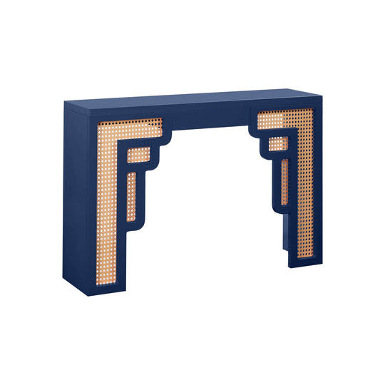 TOV Furniture Suzie Navy & Rattan Console Table CONSOLE TABLES