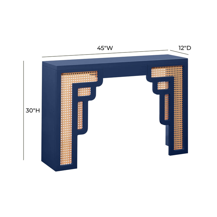 TOV Furniture Suzie Navy & Rattan Console Table CONSOLE TABLES