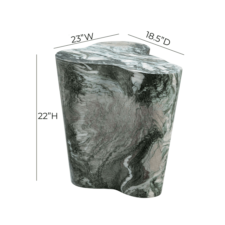 TOV Furniture Slab Grey/Blush Faux Marble Tall Side Table OUTDOOR ACCENT TABLES