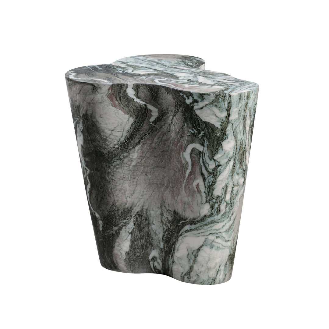 TOV Furniture Slab Grey/Blush Faux Marble Tall Side Table OUTDOOR ACCENT TABLES
