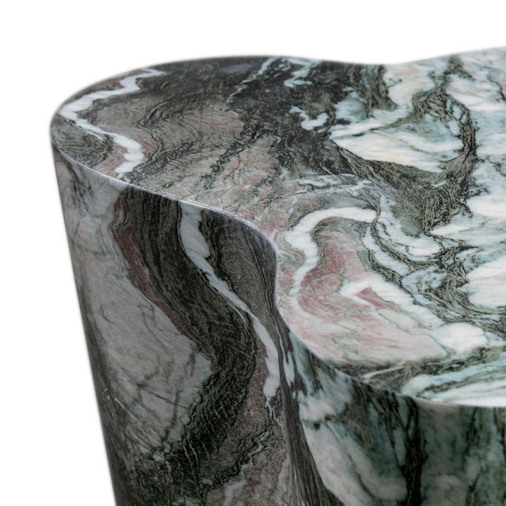 TOV Furniture Slab Grey/Blush Faux Marble Tall Side Table OUTDOOR ACCENT TABLES