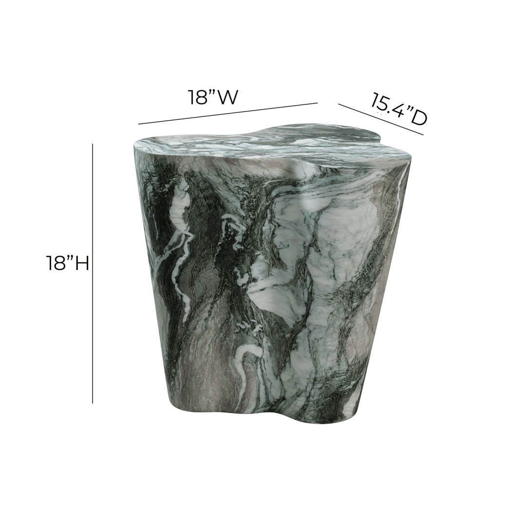 TOV Furniture Slab Grey/Blush Faux Marble Short Side Table OUTDOOR ACCENT TABLES