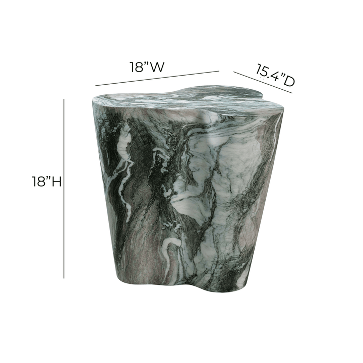 TOV Furniture Slab Grey/Blush Faux Marble Short Side Table OUTDOOR ACCENT TABLES