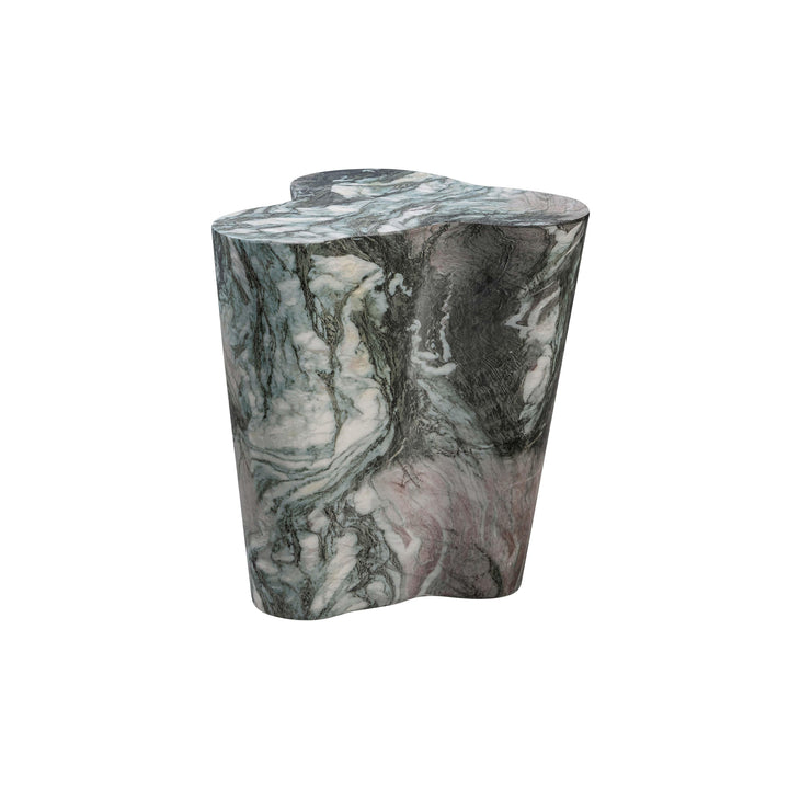 TOV Furniture Slab Grey/Blush Faux Marble Short Side Table OUTDOOR ACCENT TABLES