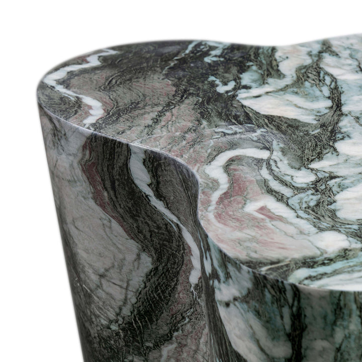 TOV Furniture Slab Grey/Blush Faux Marble Short Side Table OUTDOOR ACCENT TABLES