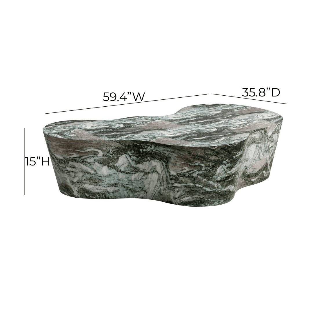 TOV Furniture Slab Grey/Blush Faux Marble Coffee Table OUTDOOR COFFEE TABLES