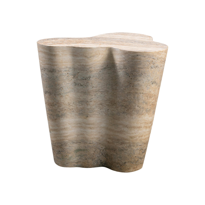 TOV Furniture Slab Faux Travertine Tall Side Table OUTDOOR ACCENT TABLES