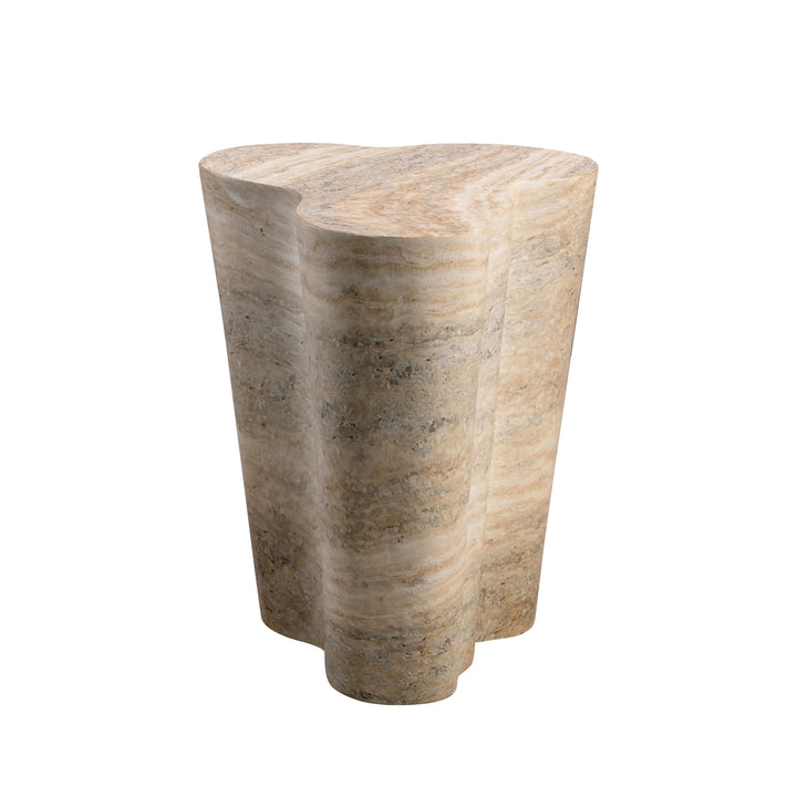TOV Furniture Slab Faux Travertine Tall Side Table OUTDOOR ACCENT TABLES