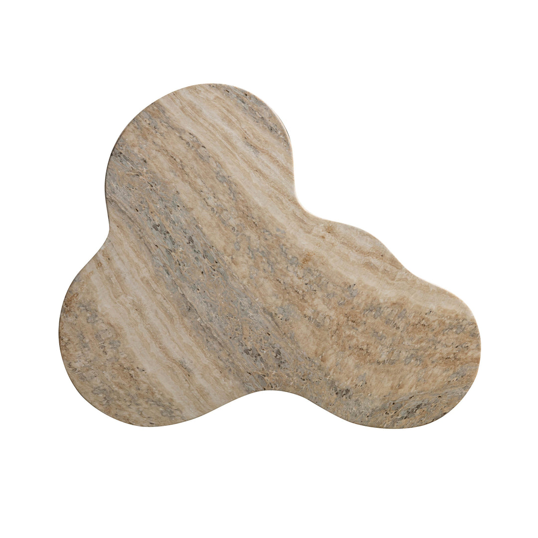 TOV Furniture Slab Faux Travertine Short Side Table OUTDOOR ACCENT TABLES