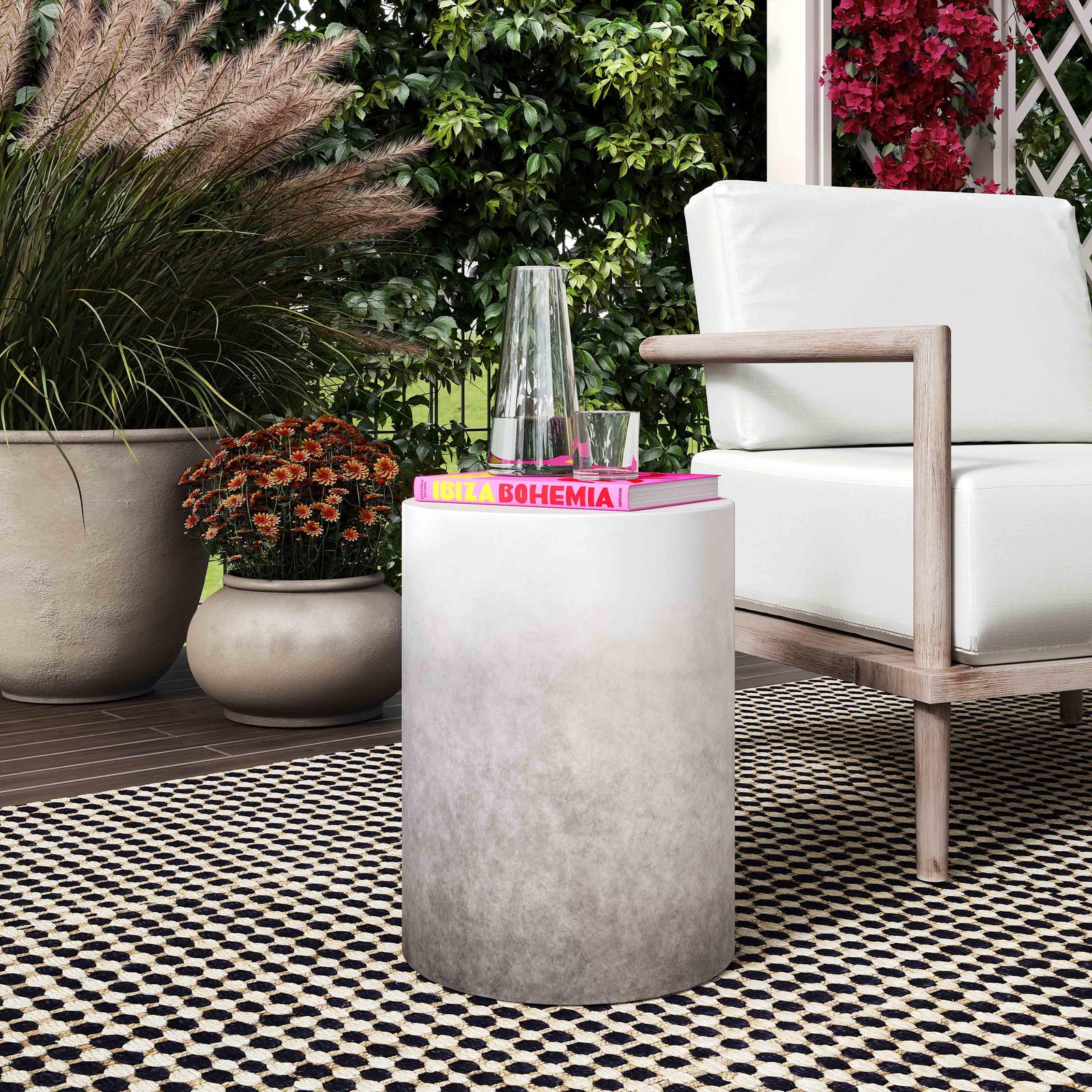 TOV Furniture Sarana Ombre Concrete Stool OUTDOOR BENCHES