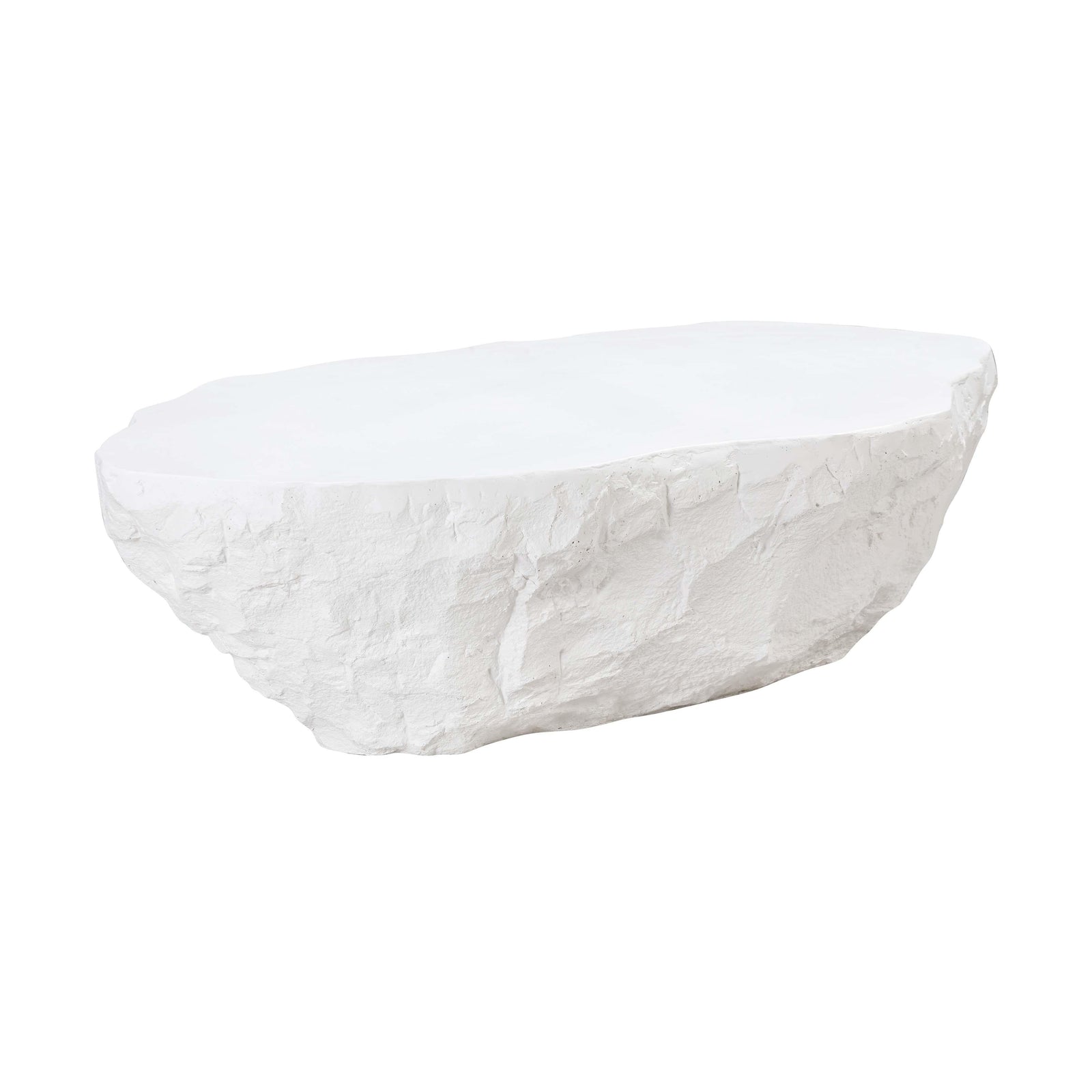 TOV Furniture Crag White Concrete Coffee Table OUTDOOR COFFEE TABLES
