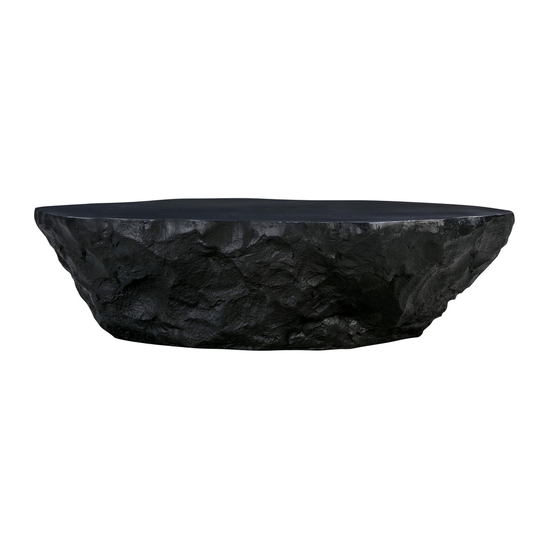 TOV Furniture Crag Black Concrete Coffee Table OUTDOOR COFFEE TABLES